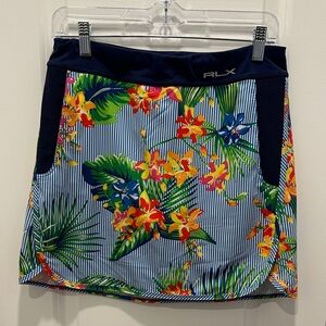 Ralph Lauren Floral Mini Skirt - Blue and Orange